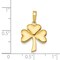 14K Gold 3D Shamrock Charm Irish Religious Pendant Jewerly 25mm x 15mm